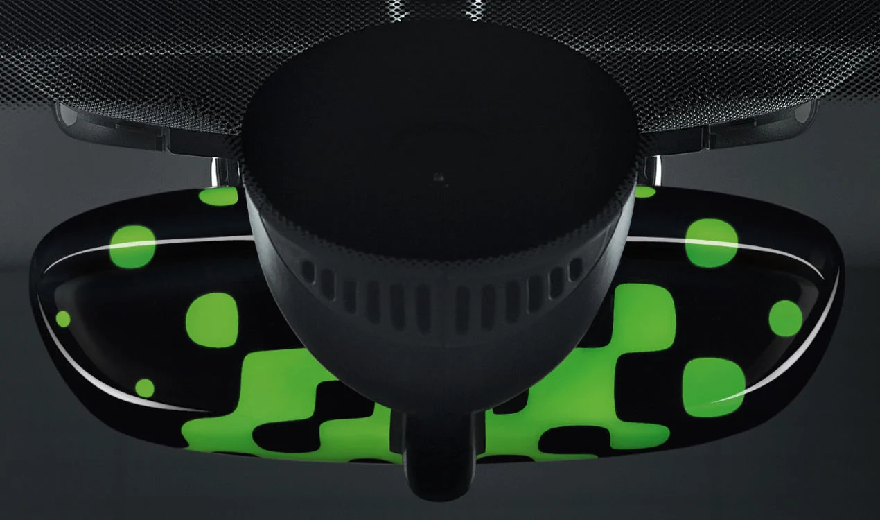 MINI Innenspiegelkappe Vivid Green F54 F55 F56 F57 Fahrzeuge mit Alarmanlage