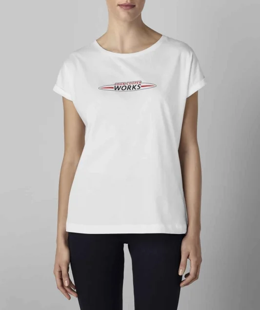 MINI JCW Logo T-Shirt Damen weiß