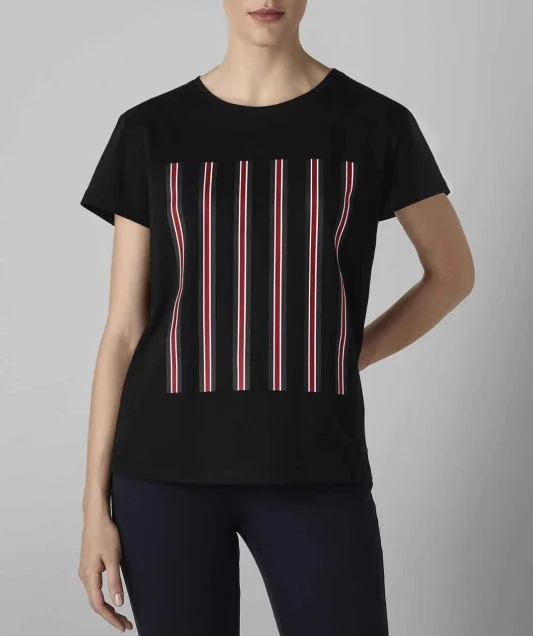 MINI JCW Stripes T-Shirt Damen schwarz