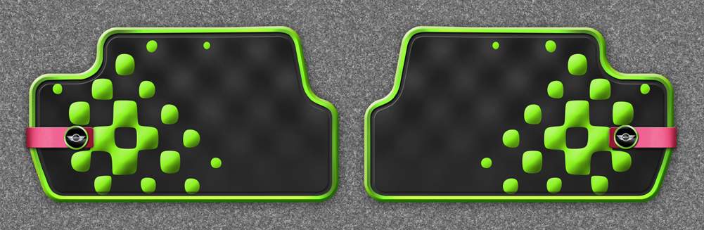 MINI Satz Gummimatten Vivid Green hinten F56