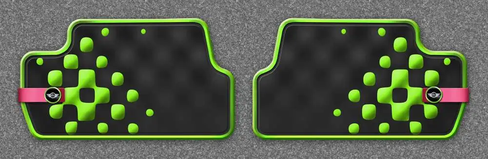 MINI Satz Gummimatten Vivid Green hinten - F56