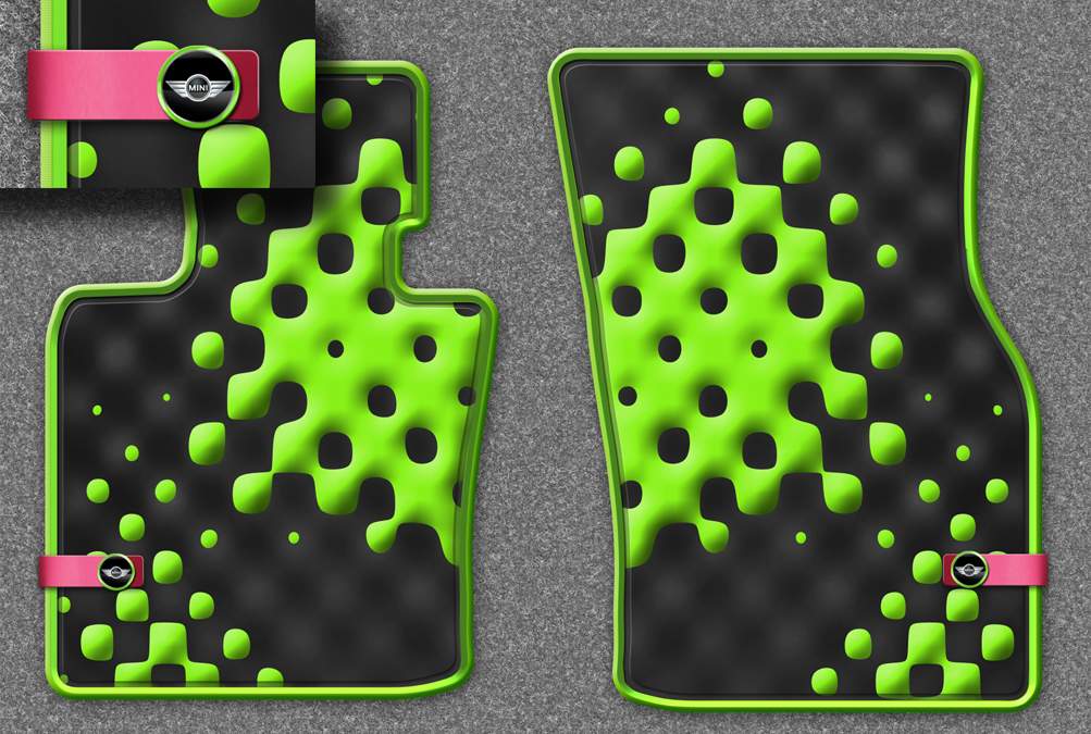 MINI Satz Gummimatten Vivid Green vorne