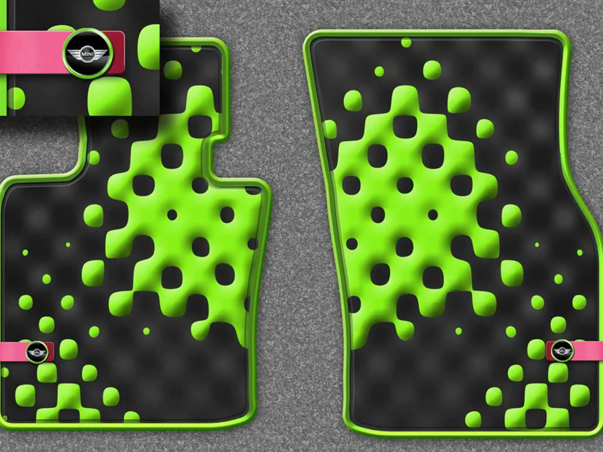 MINI Satz Gummimatten Vivid Green vorne