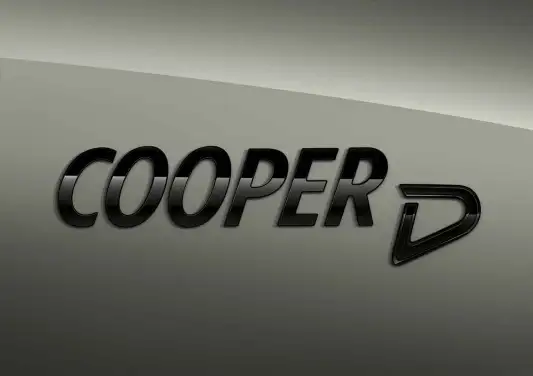 MINI Schriftzug Cooper D Piano Black F54, F55, F56, F57, F60