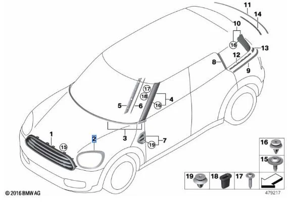 MINI Zierring Scheinwerfer F55 F56 F57, Bildposition 2