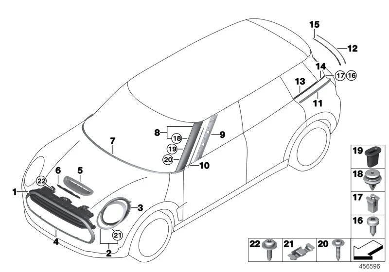 MINI Ziergitter Frontklappe Clubman F54 

