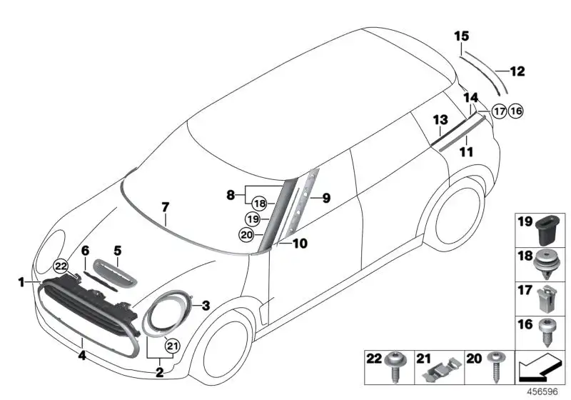 MINI Ziergitter Frontklappe Clubman F54