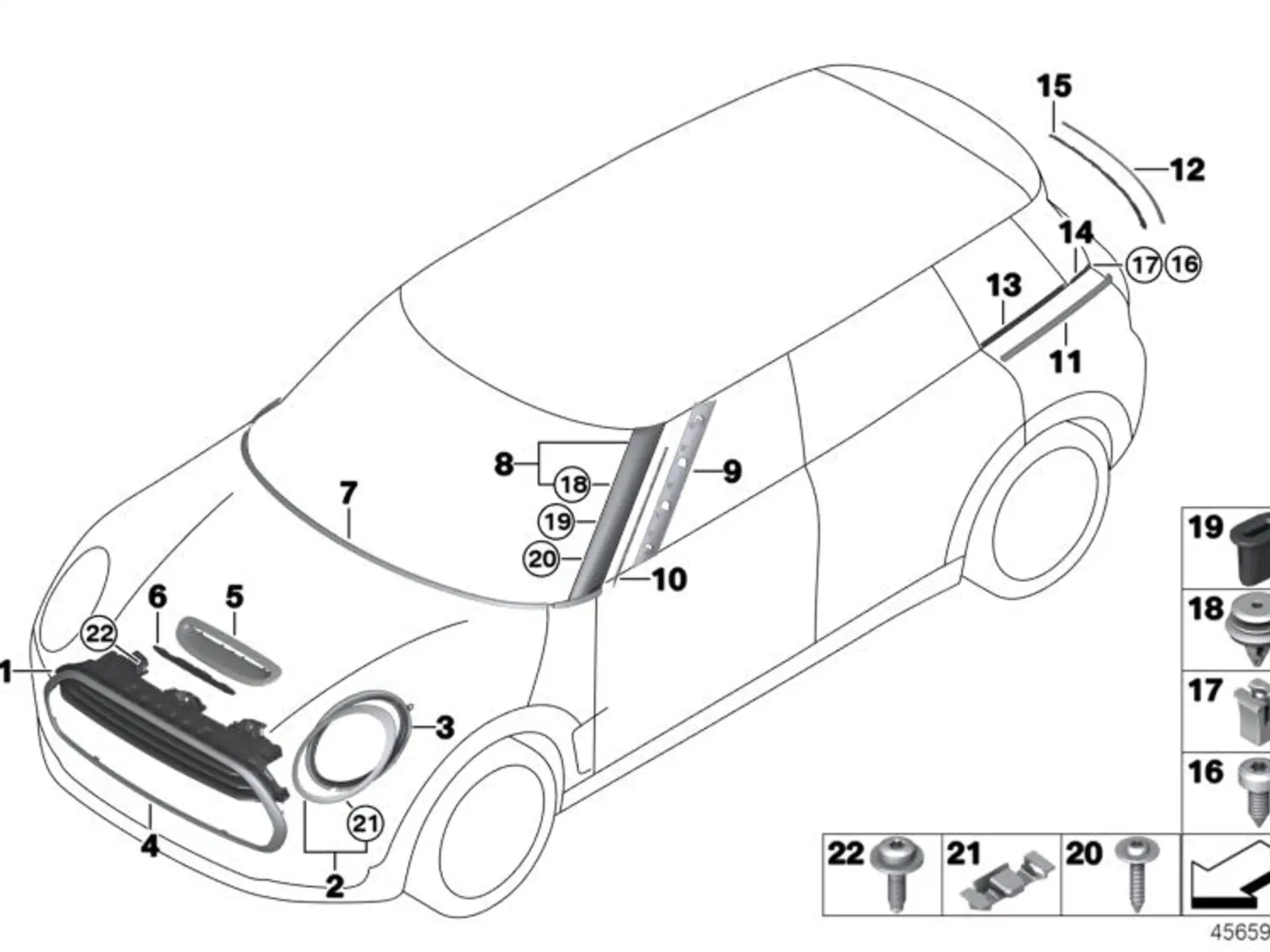 MINI Ziergitter Frontklappe Clubman F54N